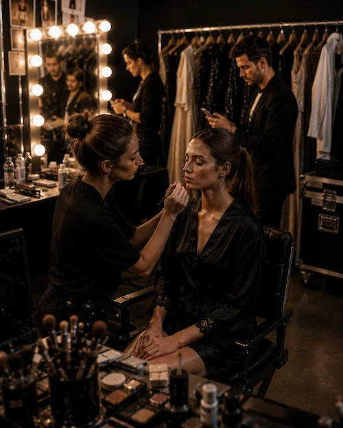 Backstage di una produzione moda